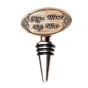 Bronze Wine Bottle Stopper ~ Make Wine Not War